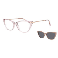 Lunettes de soleil œil de chat tendance et haut de gamme avec logo personnalisé, en TR90, à clipser, pour femmes, vente en gros, faible MOQ, articles prêts à l'emploi