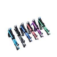 Bâtons de trekking pliants ultra courts en aluminium à cinq sections avec poignée EVA antidérapante canne de marche réglable pour la randonnée