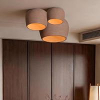 Plafonnier LED moderne en ciment à grain de bois pour restaurant, salle à thé, comptoir de bar, couloir, hall d'entrée, poterie
