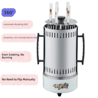 Gril à brochettes domestique sans fumée, four à barbecue entièrement automatique, grill électrique rotatif pour kebab, détachable, antirouille, pour poulet