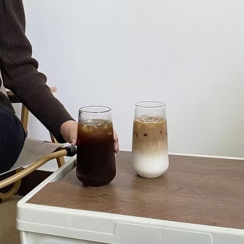 High borosilicate glass 500ml juice cup 16oz design glass cup