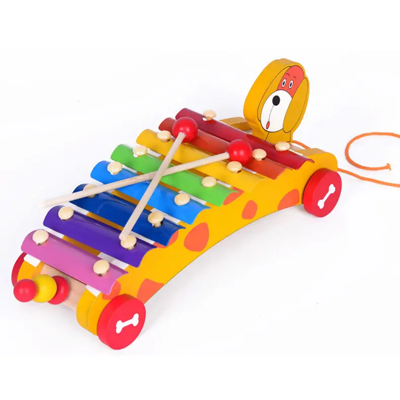 Houten Cartoon Dier Puzzel Hameren Beukende Speelgoed Kinderhand Spelen Montessori Speelgoed Educatie Nieuwe Leuke Baby Viool Piano