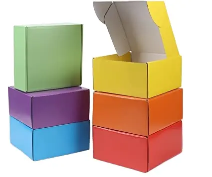 Scatole regalo in cartone a 6 colori che avvolgono regali per feste di compleanno, scatole per imballaggio postali ondulate dal Design personalizzato