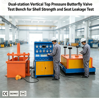 Banc d'essai vertical à double station pour vannes papillon à pression supérieure, pour le test de résistance de la coque et de l'étanchéité du siège, avec certifications CE et ISO