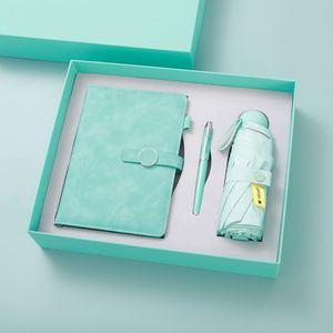 Customizable Diary Pen Gift Set Business Gift Office Stationery Pu Leather Hardcover <b>Journal</b> Notebook With Umbrella and Pen Set - Product Image 5