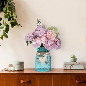 Jarrón de cristal ondulado de agua de estilo moderno, cuerda de cáñamo, 6,3 pulgadas, Vintage Decoración de mesa, aniversario, hecho en China - Product Image 6