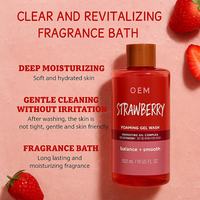 Gel Douche & Lavant Corporel Hydratant Parfumé Bio Vegan à la Fraise Effet Blanchissant 532ml