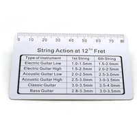 Guitar String Action Gauge Ruler String Pitch Ruler Card Luthier Guitar Fret Leveling Ruler Tool for String Instruments