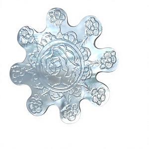 Cabochon en nacre naturelle sculpté en forme de fleur pour la fabrication de bijoux, vente en gros, MANGALMAY CORPORATION, certifié IGI, Distrito Federal - Product Image 1