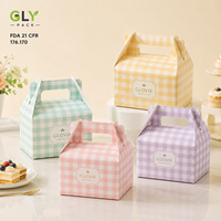 Boîtes à pâtisserie personnalisées imprimées, jetables, de qualité alimentaire, avec poignée, pour gâteaux, cupcakes, pâtisseries, desserts, emballages à emporter, cadeaux