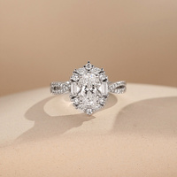 Bague de fiançailles solitaire ovale en or 14k 18k et platine, diamant de laboratoire taille œuf de pigeon, certifiée IGI, bijoux pour femme