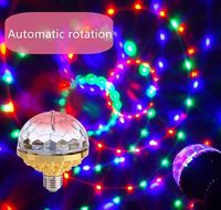Décoration de noël E27 cristal rotatif boule magique lumière tête mobile dj ampoule disco scène fête éclairage rvb led lumière de scène