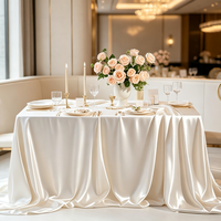 Grande nappe carrée en satin lisse pour table de mariage, chemin de table pour fête de mariage, couverture de table en tissu satiné pour mariage