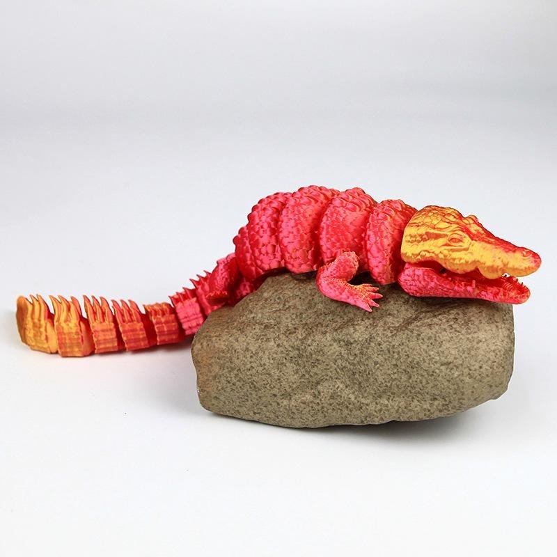 Crocodile en or rouge 28cm