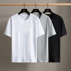 Men T-shirt High Quality Premium 100% Organic Cotton Knitted 240g Solid Front Logo Breathable Eco-Friendly Formal Bangladesh - Product Image 3