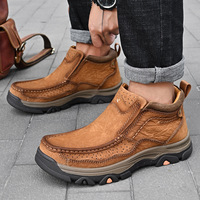 Sepatu Bot Kulit Asli Pria Musim Gugur Musim Dingin Sepatu Kasual Ukuran Besar Fashion Pria Sepatu Bot Kulit Sapi Asli Pria