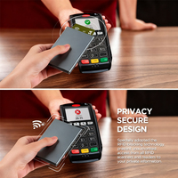 Portefeuille de cartes de crédit professionnel en aluminium de haute qualité avec blocage RFID, pop-up, vierge avec logo pour hommes