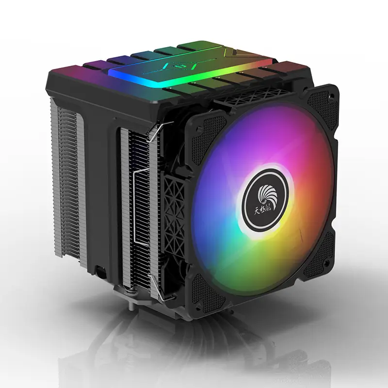 Black Edition RGB CPU Luftkühler 6 Kupfer-Direktkontakt-Heatpipes