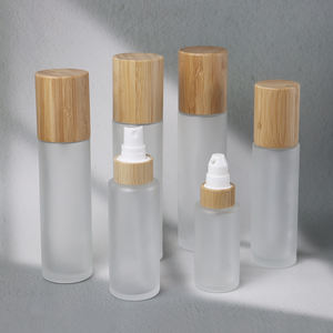 30ml 50ml 60ml 100ml 120ml 2oz 4ozフロストコスメティックローションポンプファインミストガラススプレーボトル、バンブーウッドリッド付き - Product Image 2