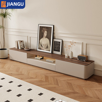 Console TV de style nordique avec pieds en bois massif et tiroirs, de haute qualité pour la décoration de la maison