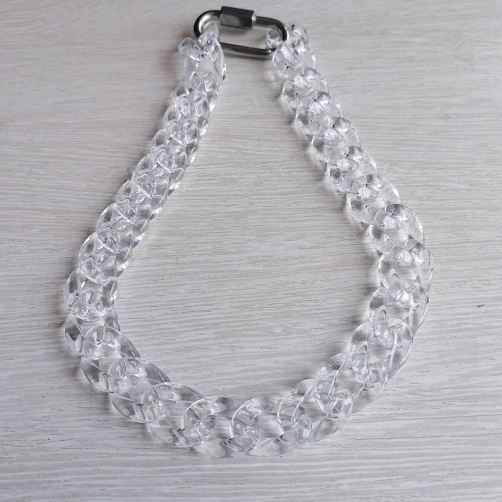 自定义新的亚克力磨砂锁骨链吊坠项链为男女嘻哈长链子扣项链