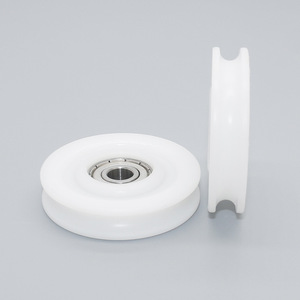 Venta Directa de Fábrica, Ruedas Guía Cóncavas en Forma de U con Ranura en V, Poleas con Rodamientos Recubiertos de Plástico POM para Puertas Correderas con Cuerda - Product Image 2