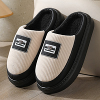 Nouvelles pantoufles lumineuses en coton pour hommes, chaudes, automne-hiver, à semelle épaisse antidérapante, confortables pour la maison, pour des pieds au chaud, transfrontalières