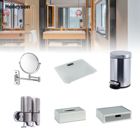 Foshan Vente en gros d'accessoires de salle de bain écologiques pour hôtels, fournitures de restauration personnalisées, solution unique, métal, plastique, Honeyson