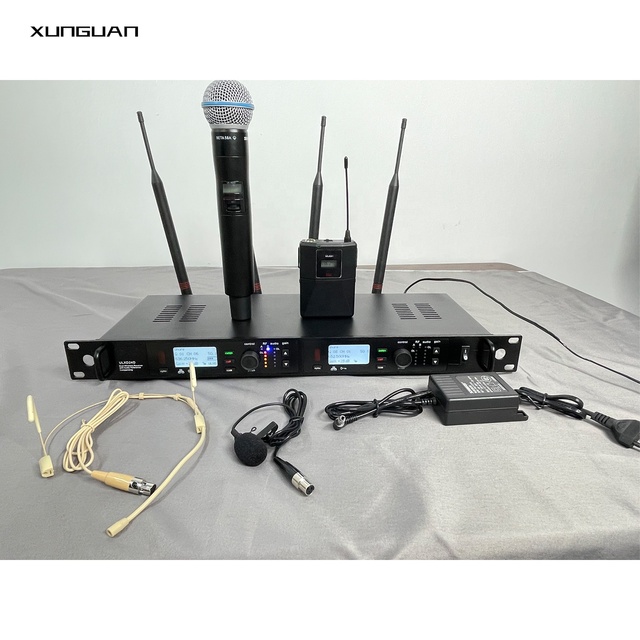 ULXD24D Professional Microphone Wireless Dual-Channel Wireless System with Beta58A Headset Mic for Conference Stage Big Show