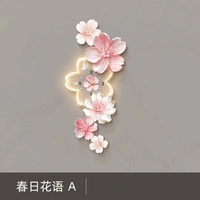 Peinture de décoration de maison de style crème avec horloge et horloge murale Peinture suspendue de couloir floral Sentiment haut de gamme avec lampe murale