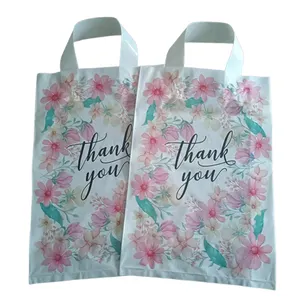 Custom Logo Print Carry Apparel Shoes Clothes Shopping Bag Plastic Garment Clothing Shop Shopping Tote Plastic Bag With Handle
