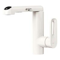 Robinet de salle de bain intelligent moderne sans contact en chrome avec distributeur de savon liquide à affichage numérique, capteur tactile infrarouge, lavabo automatique