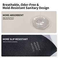 Tapis de bain antidérapant de haute qualité avec envers en caoutchouc fin, tapis de salle de bain absorbant et à séchage rapide pour le sol de la salle de bain