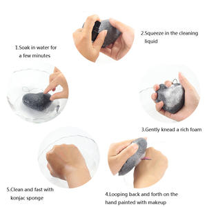 Éponge <span class=keywords><strong>Konjac</strong></span> à cœur, exfoliante pour le visage, 100% naturelle, en forme de cœur, emballage personnalisé, biologique, 1 pièce - Product Image 5