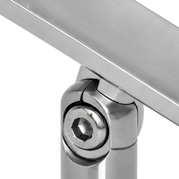 Edelstahl Exzenter-Gebogene Glasgeländerhalterung Verstellbare Handlaufstütze für Treppen und Balkone
