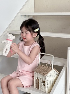 Conjunto de Ropa de Verano para Niñas Pequeñas, Camiseta sin Mangas con Estampado de Malla y Pantalones Cortos, Ropa Casual para Dormir o para Estar en Casa - Product Image 6