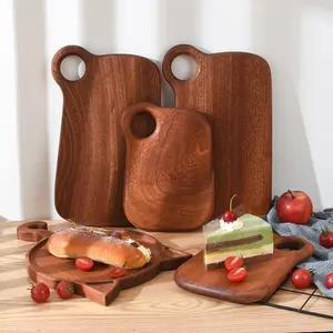 Wooden Wood Cutting Board Wholesale Customization Unique Wood Board Multi-functional Black Walnut Acacia Wood Bamboo Cutting Board With Handle