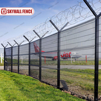Valla de aeropuerto de seguridad de malla de alambre soldado con postes en Y y alambres de navaja de concertina