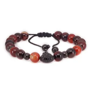 Wholesales Natural jewelry adjustable strips designs bead brown bracelet men
