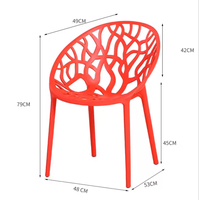 Chaise de salle à manger empilable H-700 contemporaine et moderne en plastique orange pour la maison, le bureau, la cuisine, la ferme et l'atelier