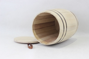 Barril de Café Cilíndrico de Madera Ecológico con Logotipo Personalizado Premium, Capacidad de 1.8L, Superficie Pulida para Almacenamiento de Granos - Product Image 2