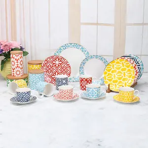 wholesale Porcelain tableware set ceramic colorful dinnerware customized supplier