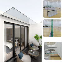 Système de balustrade en verre trempé transparent mural moderne modèle C70 avec canal en U en aluminium, étanche et facile à installer