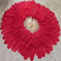 Éventail de luxe en plumes d'autruche, fait main, moelleux et grand, pour la danse du ventre, les spectacles, les concerts, les accessoires de mariage, marque florale