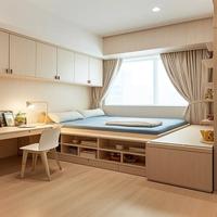 Ensemble de tatami multifonctionnel personnalisé avec lit de rangement relevable et bureau pour chambre d'amis ou bureau