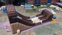 Parc d'aventure commercial gonflable avec toboggan et zipline géant pour location événementielle