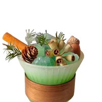 Diffuseur d'encens sans flamme vert en pierre, coffret cadeau en cristaux naturels avec parfum longue durée pour la maison