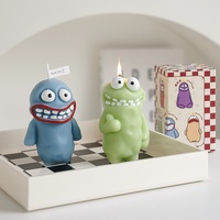 Bougie artisanale personnalisée en cire de paraffine, motif monstre en boue mignon, parfumée, cadeau créatif, souvenir d'anniversaire ou de fêtes, pour l'export.