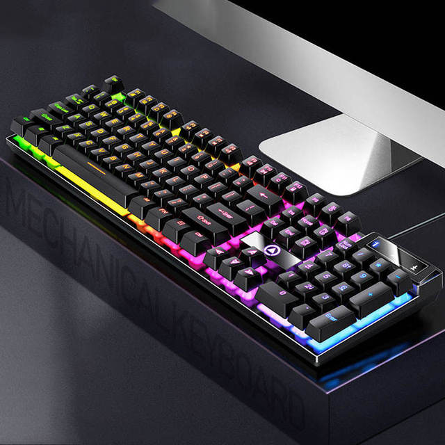 Hot Offer Wired Gaming Keyboard with Membrane Switch RGB Backlit USB Interface Programmable for Computer Gaming Sessions