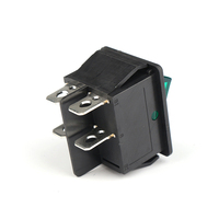 Interrupteur à bascule industriel en plastique LANZMFG KCD4-201N noir et vert, bouton marche/arrêt, étanche, 4 broches DPST, 250V AC, 16A, 33*25MM